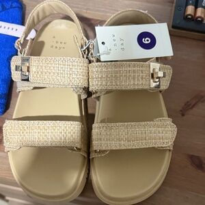 A New Day Woven Tan Sandals